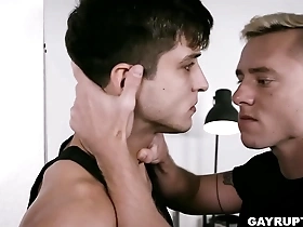 Two soldiers elliot finn and justin matthews faill in love in this beautiful military scene! left alone in the barrack things get naughty!